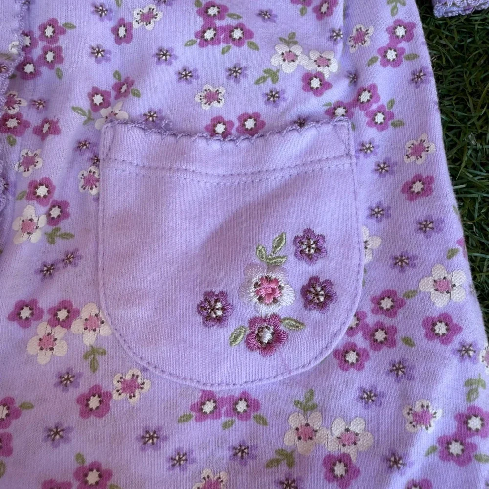 Carters Lavender Floral Footed Pajamas‎ Romper Sleepwear Infant Girls Size 6M